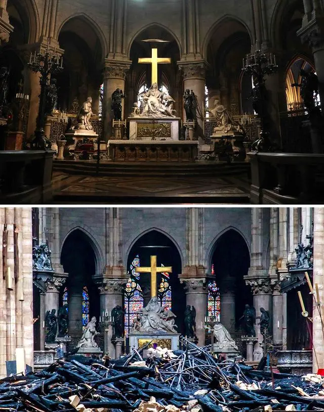 中法将联合修复巴黎圣母院_巴黎圣母院方案_修复中的巴黎圣母院